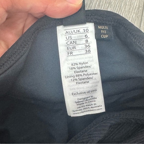 NIPTUCK SWIM Black Gamma Texture Luka Bandeau One Piece Size 6 - Picture 10 of 14